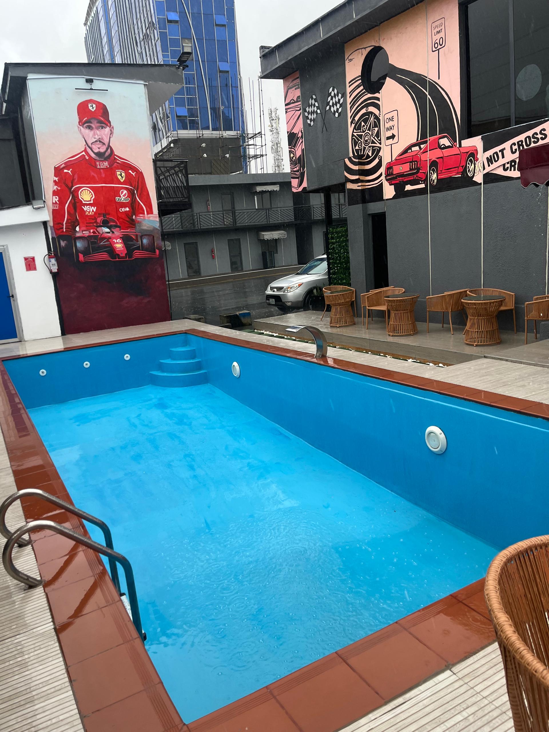 Aerial view of luxury aquatic estate development